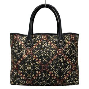 CHANEL Coco Travel Line Black Red Cream PVC Leather Tote Bag 963-073125